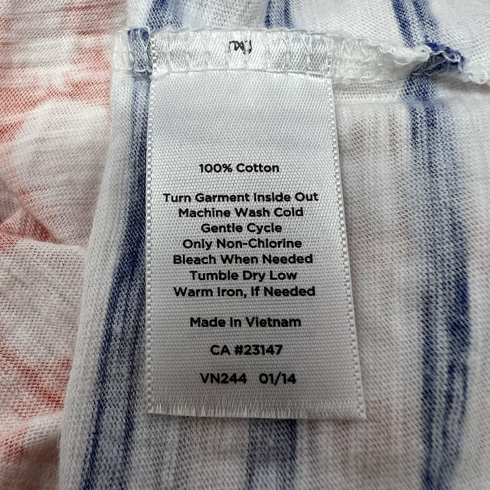Talbots T-Shirt Women's 3X Pineapple Stripes Graphic Tee Basic Top Orange Navy - Picture 6 of 7